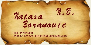 Nataša Boranović vizit kartica